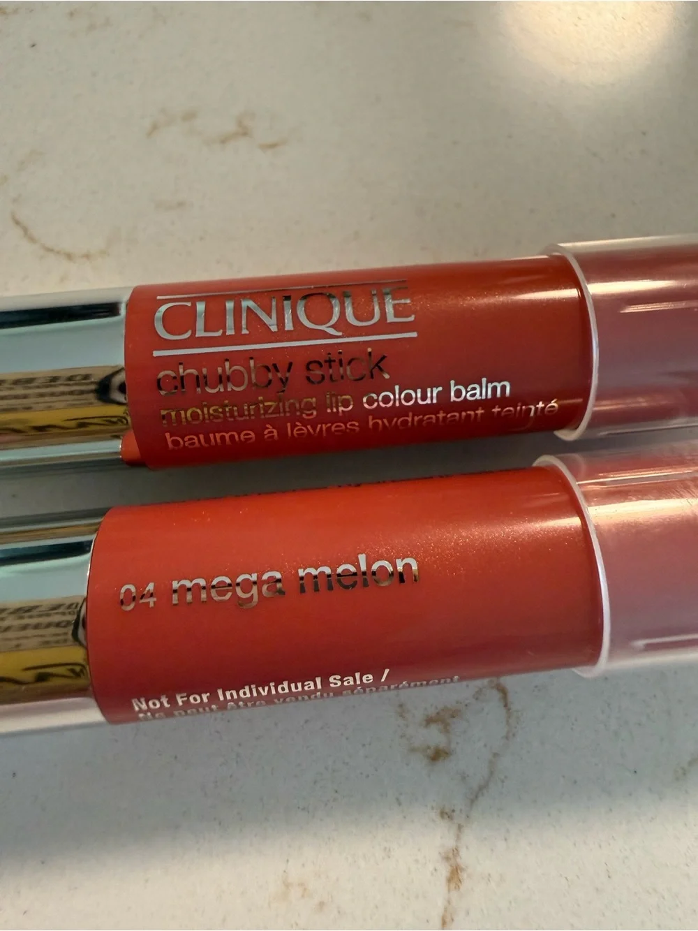 Clinique Chubby Stick Moisturizing Lip Colour Balm Bundle of 2— Mega Melon